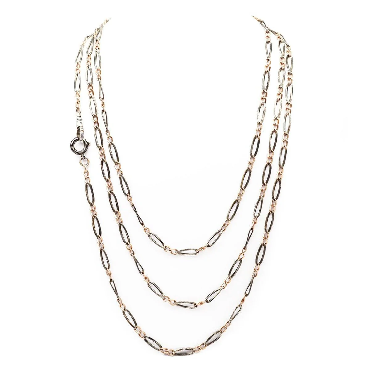 Necklace chain in silver niello