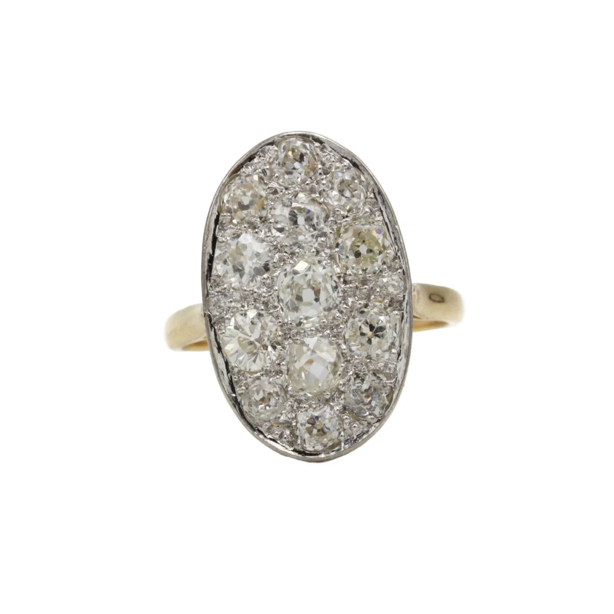 Yellow gold, Platinum, and Diamond ring