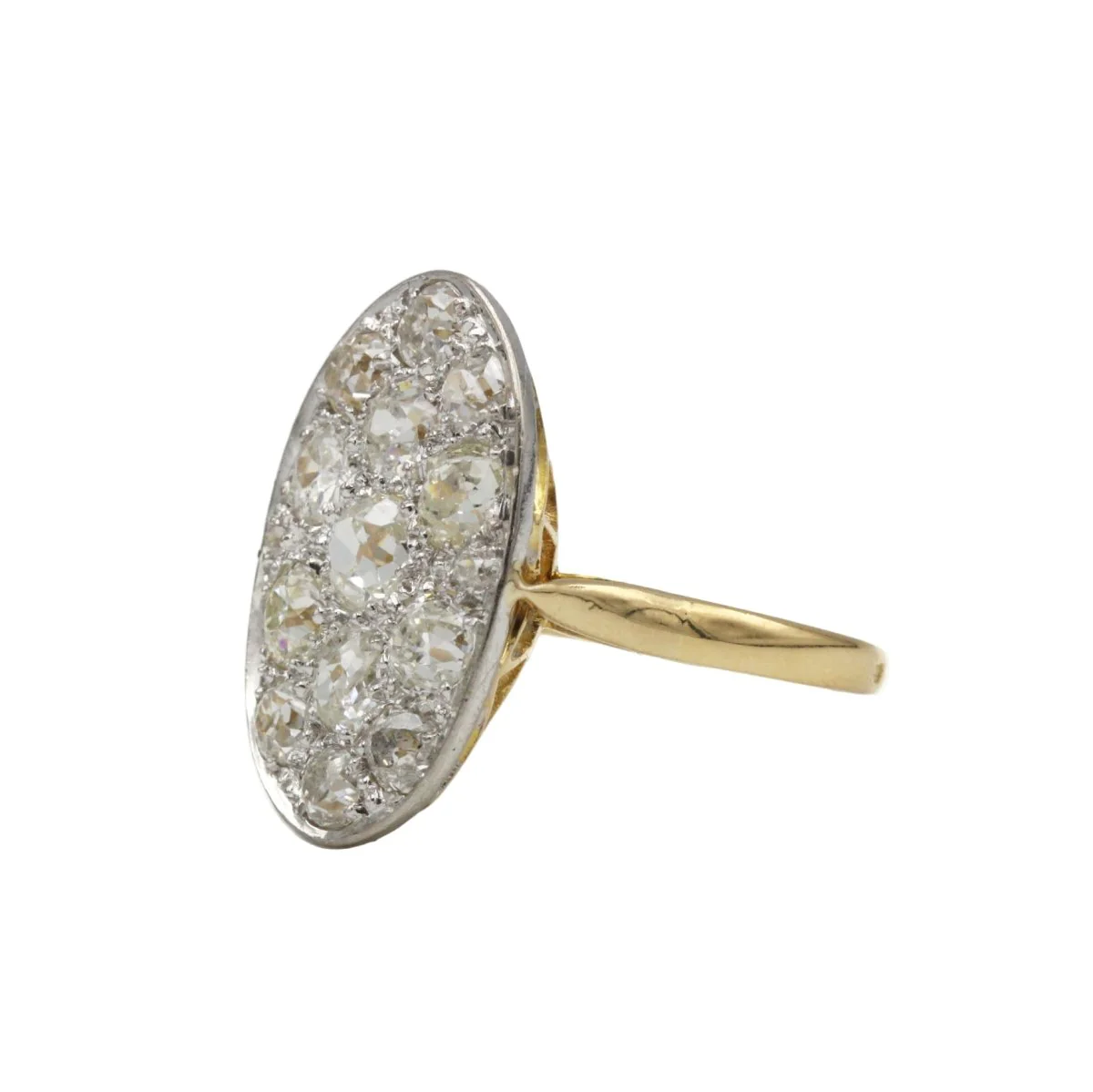 Yellow gold, Platinum, and Diamond ring - Image 2