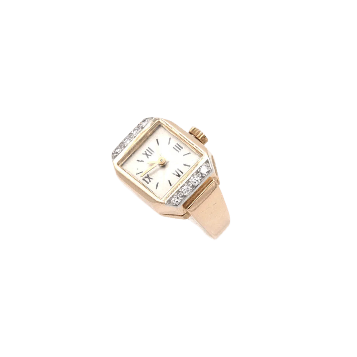 Ring shows Tank in yellow gold and diamonds. - Image 3