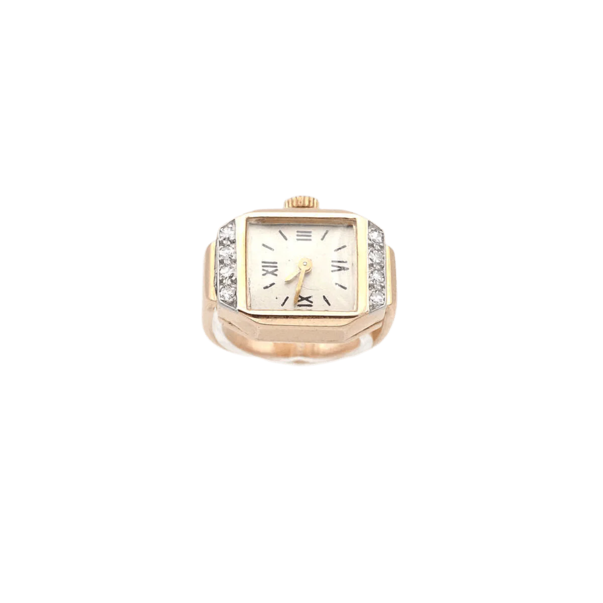 Ring shows Tank in yellow gold and diamonds. - Image 4