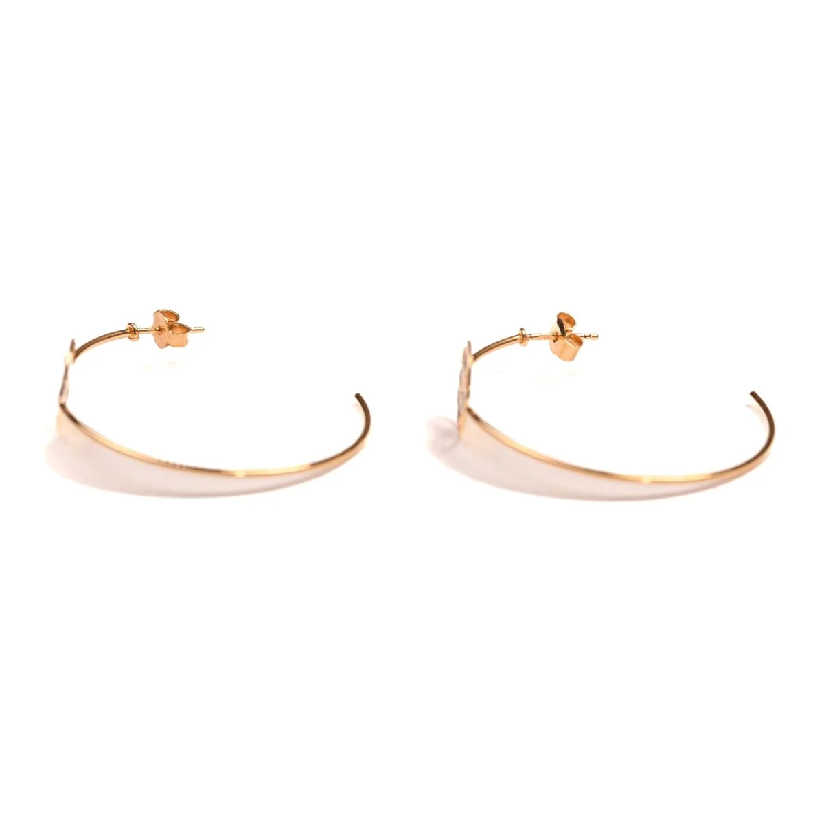 Earrings creoles onyx lozenges yellow gold - Image 5
