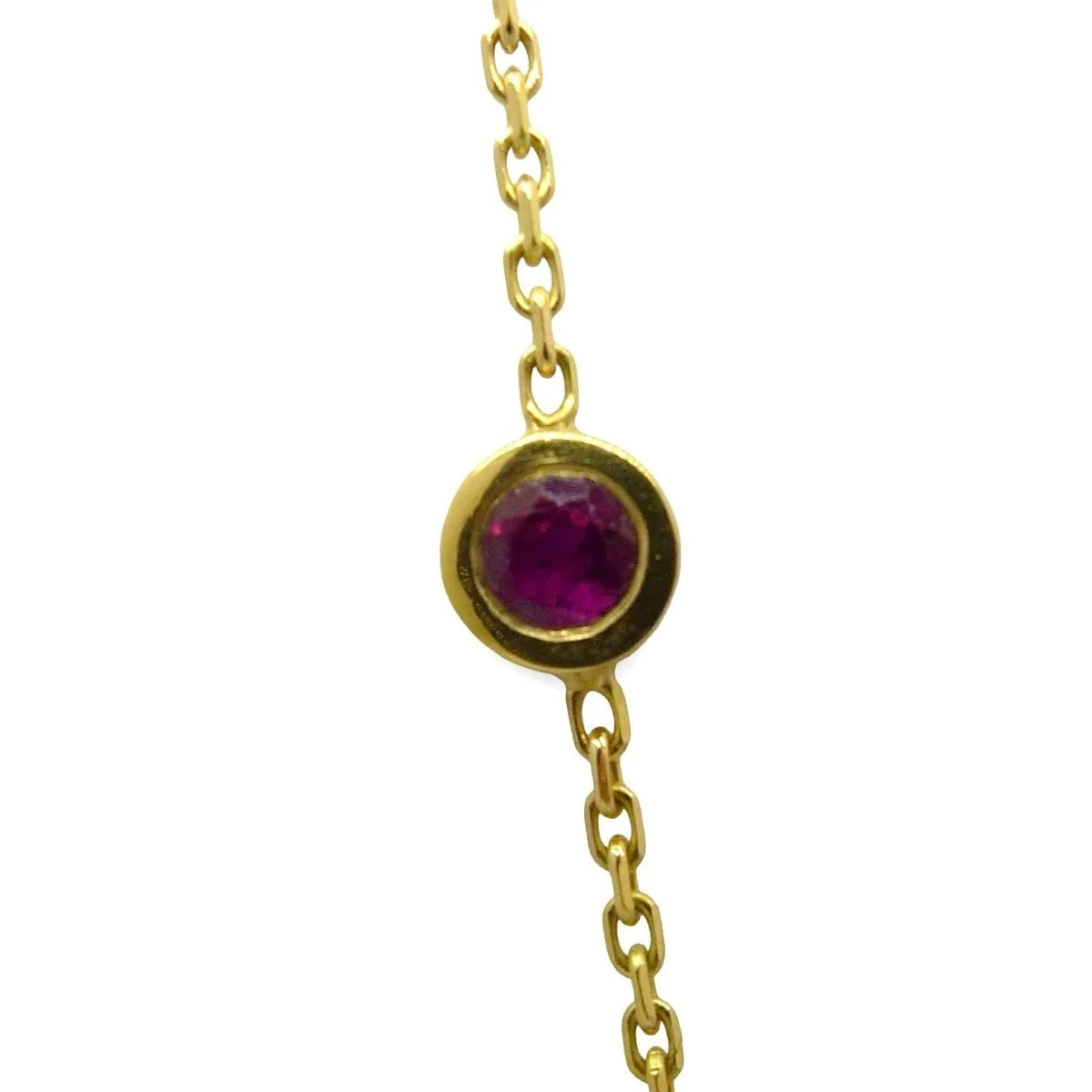 Yellow gold and ruby chain necklace - Image 2