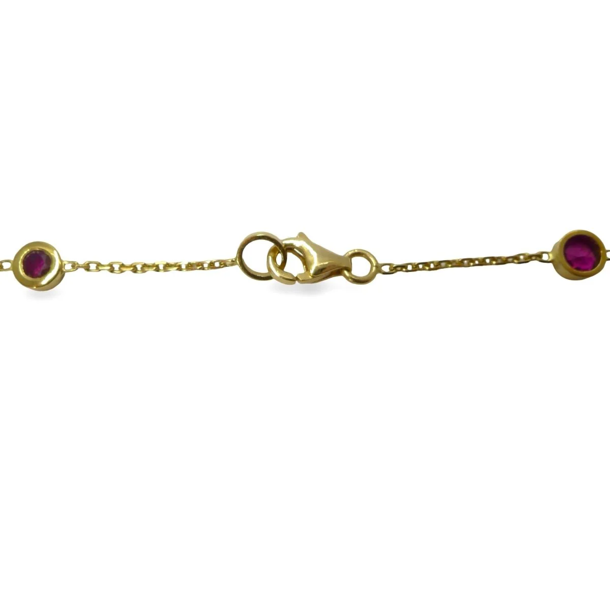 Yellow gold and ruby chain necklace - Image 3