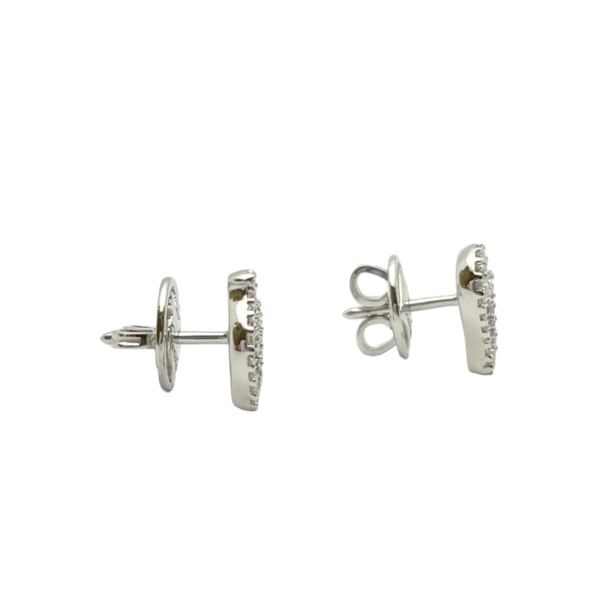 Puces earrings in white gold and diamonds - Image 2