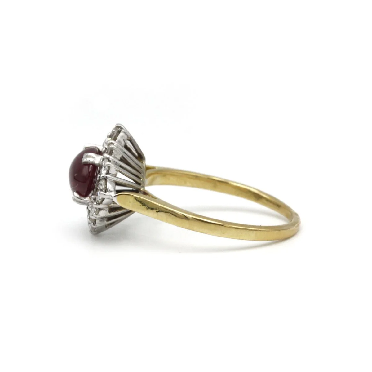 Ring Marguerite en yellow gold, ruby and diamonds - Image 2