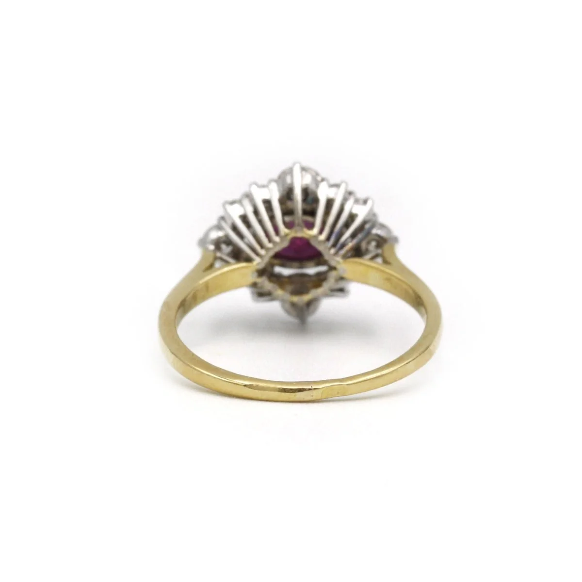 Ring Marguerite en yellow gold, ruby and diamonds - Image 3