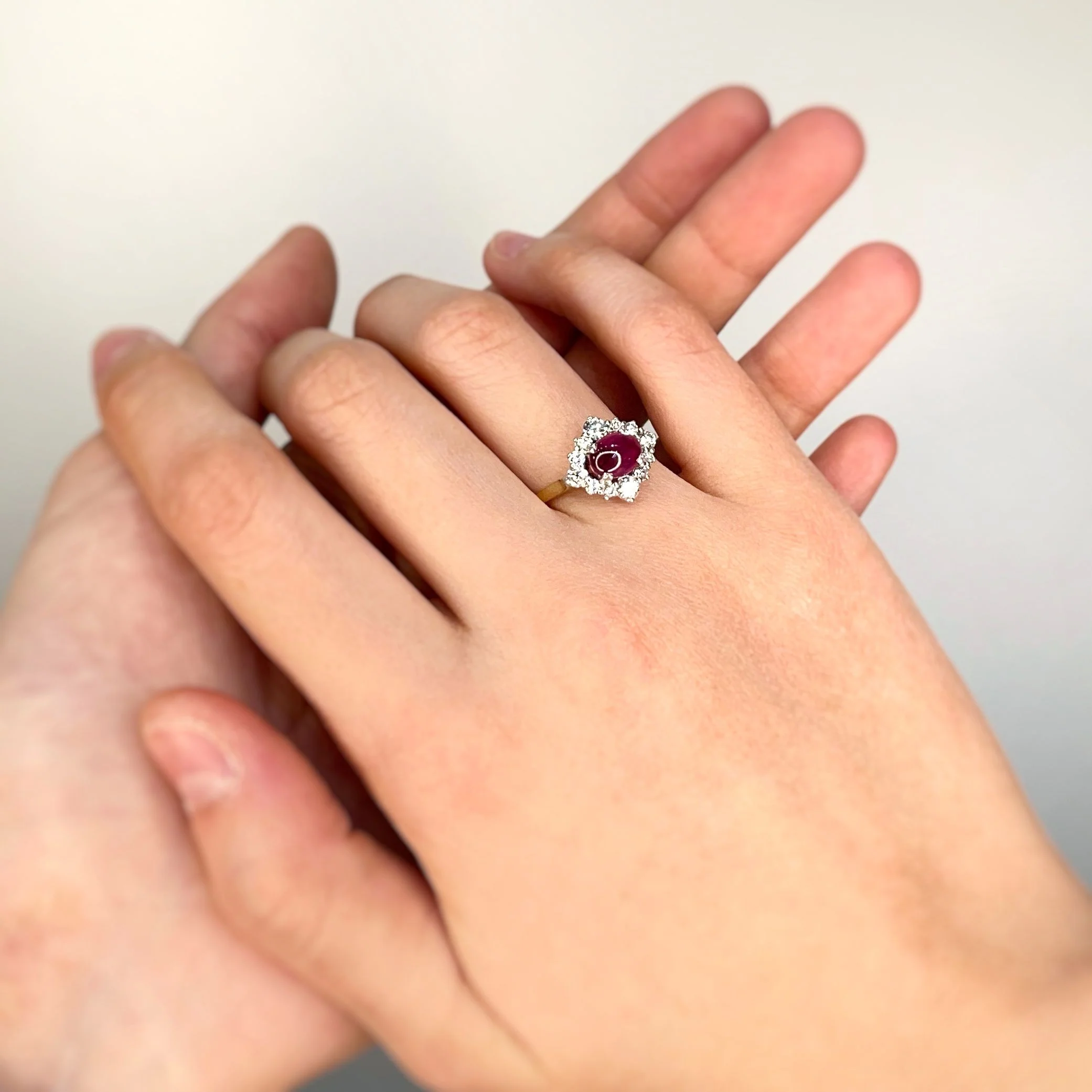 Ring Marguerite en yellow gold, ruby and diamonds - Image 4