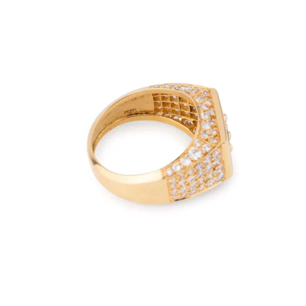 FRED Signet ring in yellow gold, emeralds and diamonds - Image 6