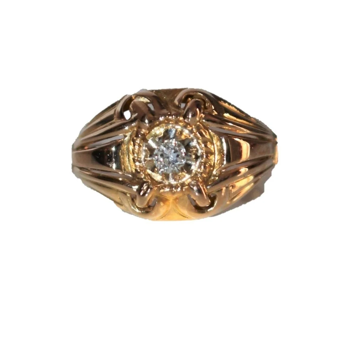 1940s Godronné And Openwork Ring