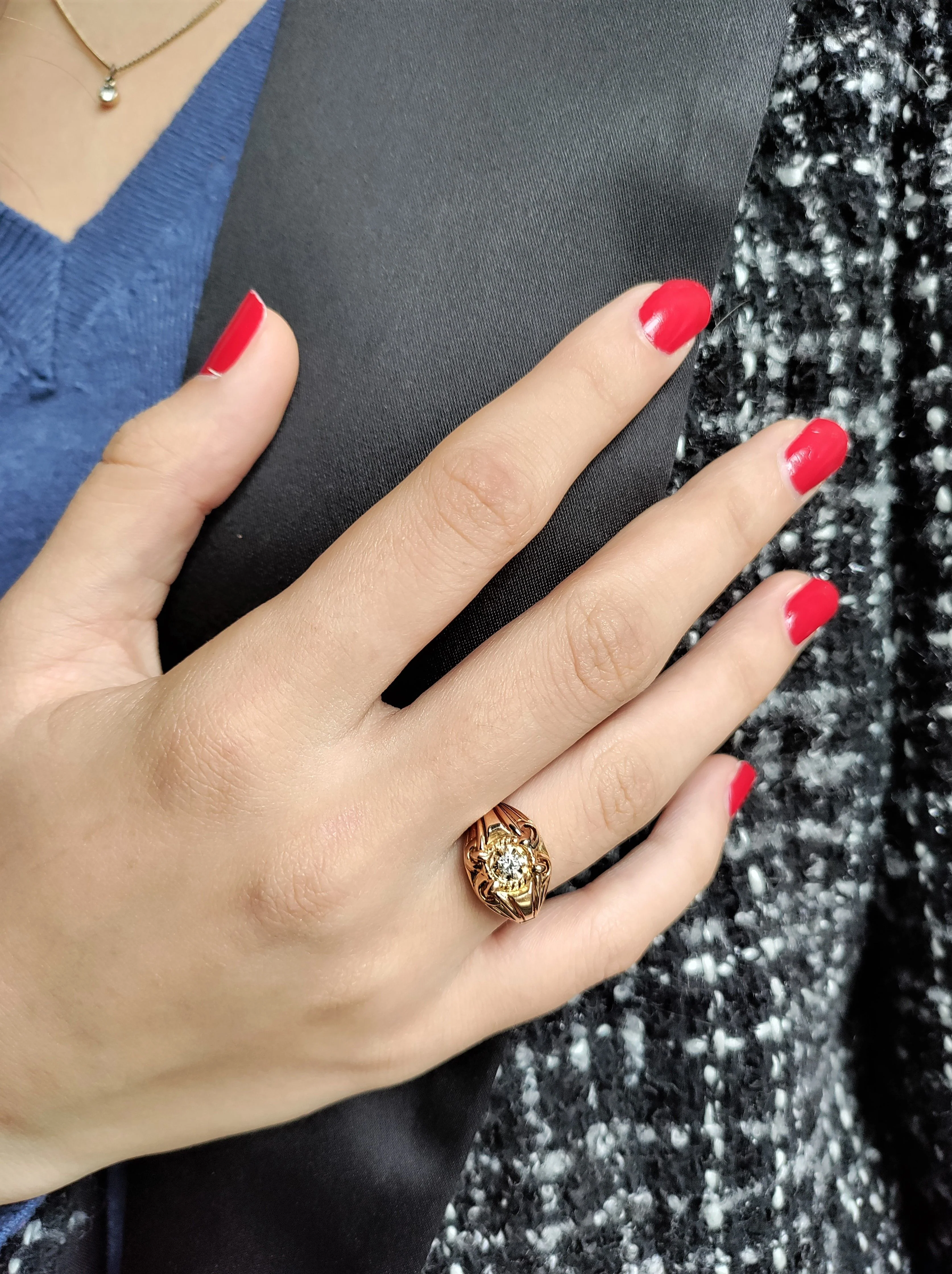 1940s Godronné And Openwork Ring - Image 10