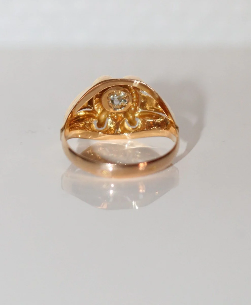 1940s Godronné And Openwork Ring - Image 2