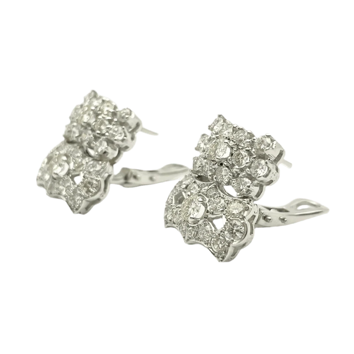 Earrings Clips in paltinium and diamonds - Image 2