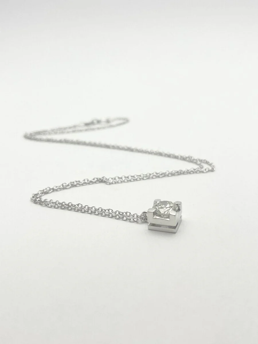 Necklace 18KT gold diamond natural 0.81 IGI certified - Image 2