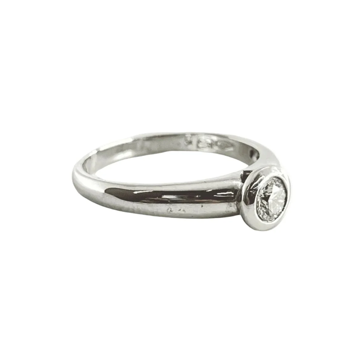 Solitaire ring in white gold and diamond - Image 4