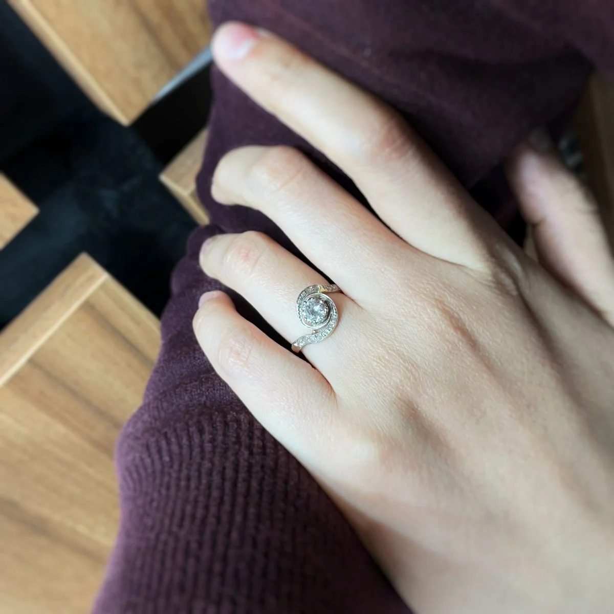 Ring - Gold, platinum and diamonds - Image 4