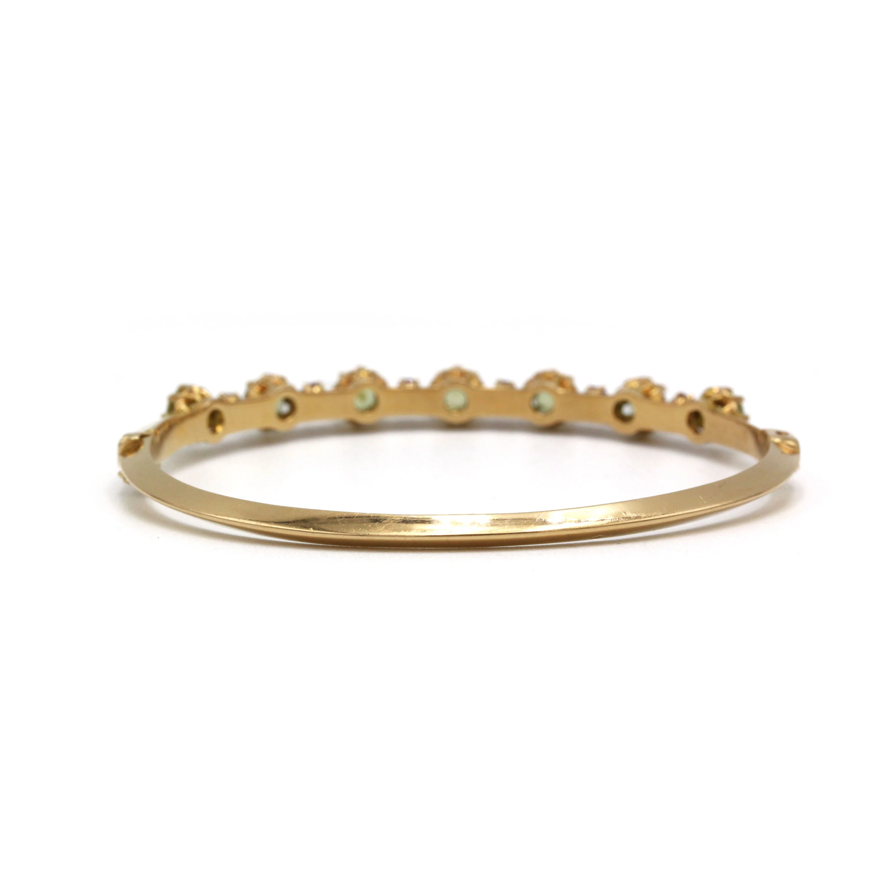 Rigid Bracelet - Gold, Peridots and Rubies - Image 4