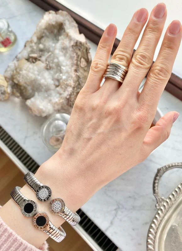 Bracelet BULGARI in steel and onyx - Image 3