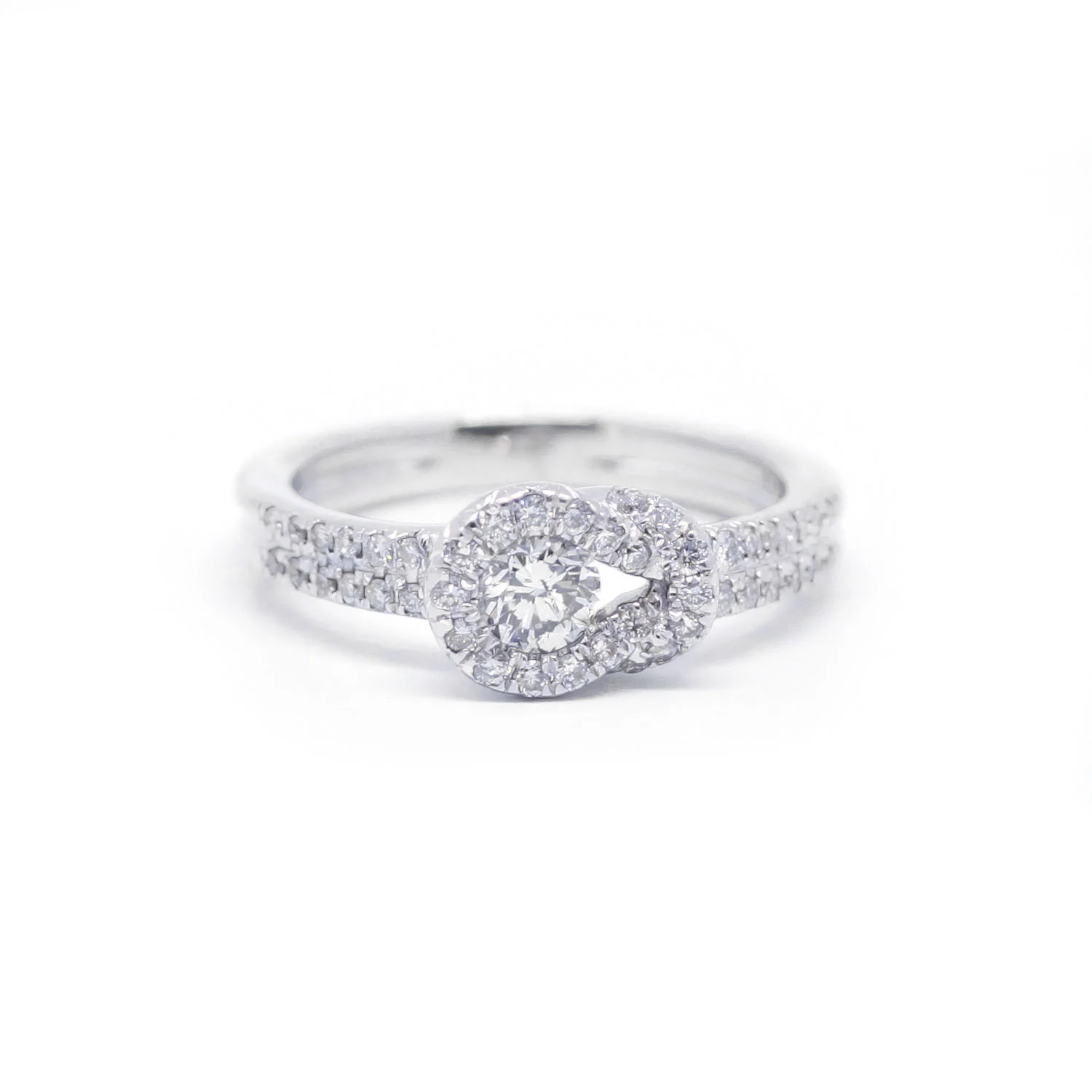 White gold and diamond ring