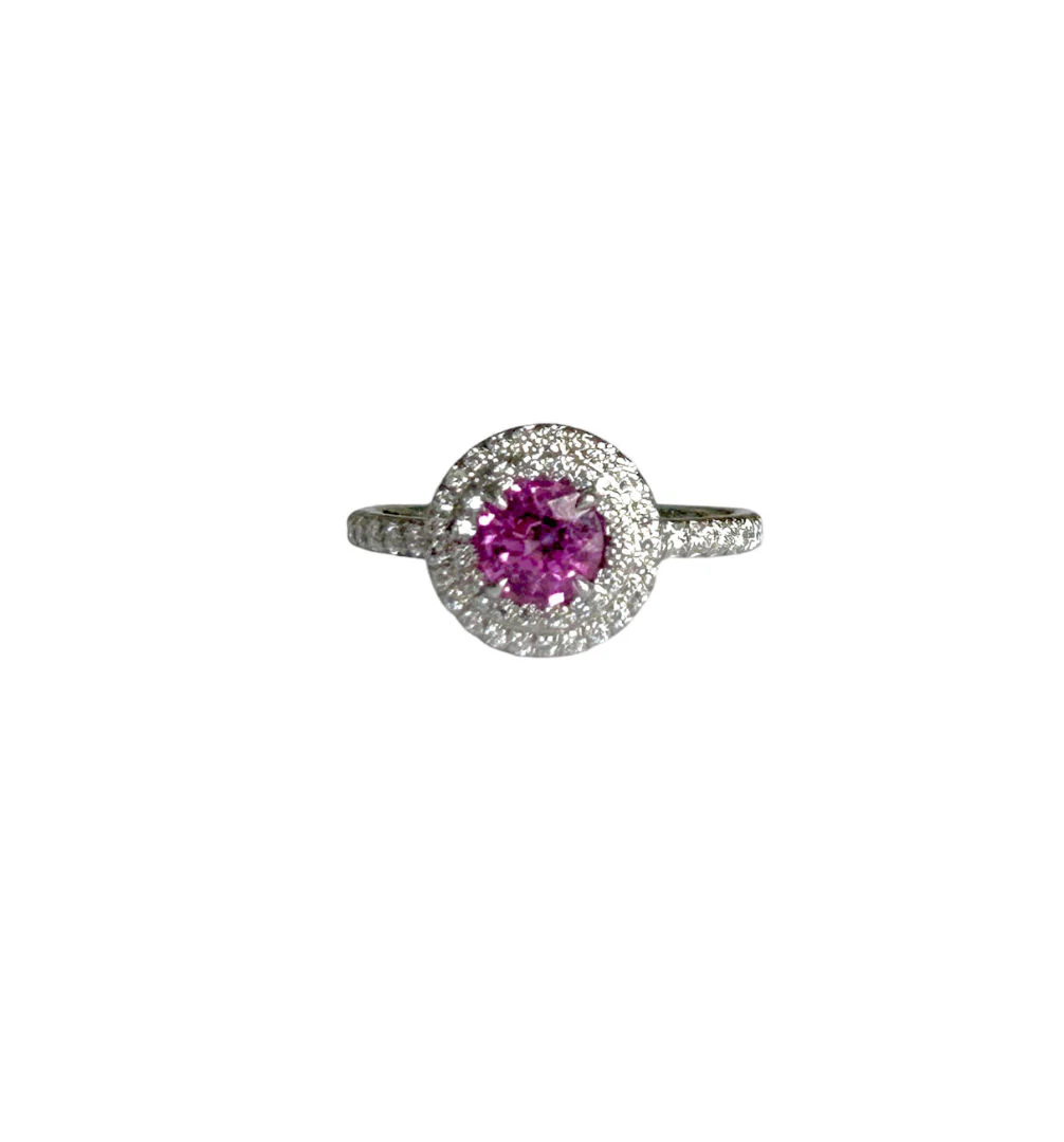 TIFFANY & CO "Soleste" ring in platinum, diamonds and pink tourmaline - Image 3