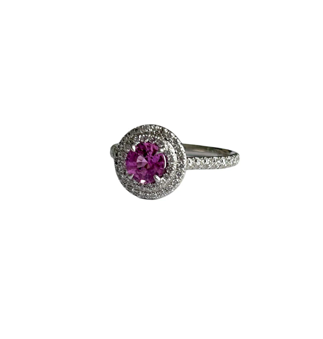 TIFFANY & CO "Soleste" ring in platinum, diamonds and pink tourmaline - Image 4