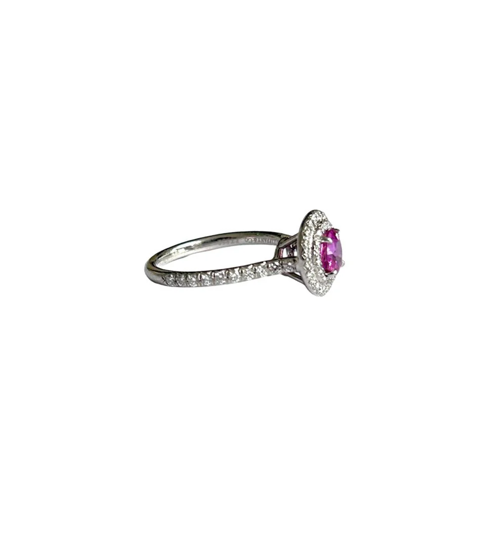 TIFFANY & CO "Soleste" ring in platinum, diamonds and pink tourmaline - Image 5