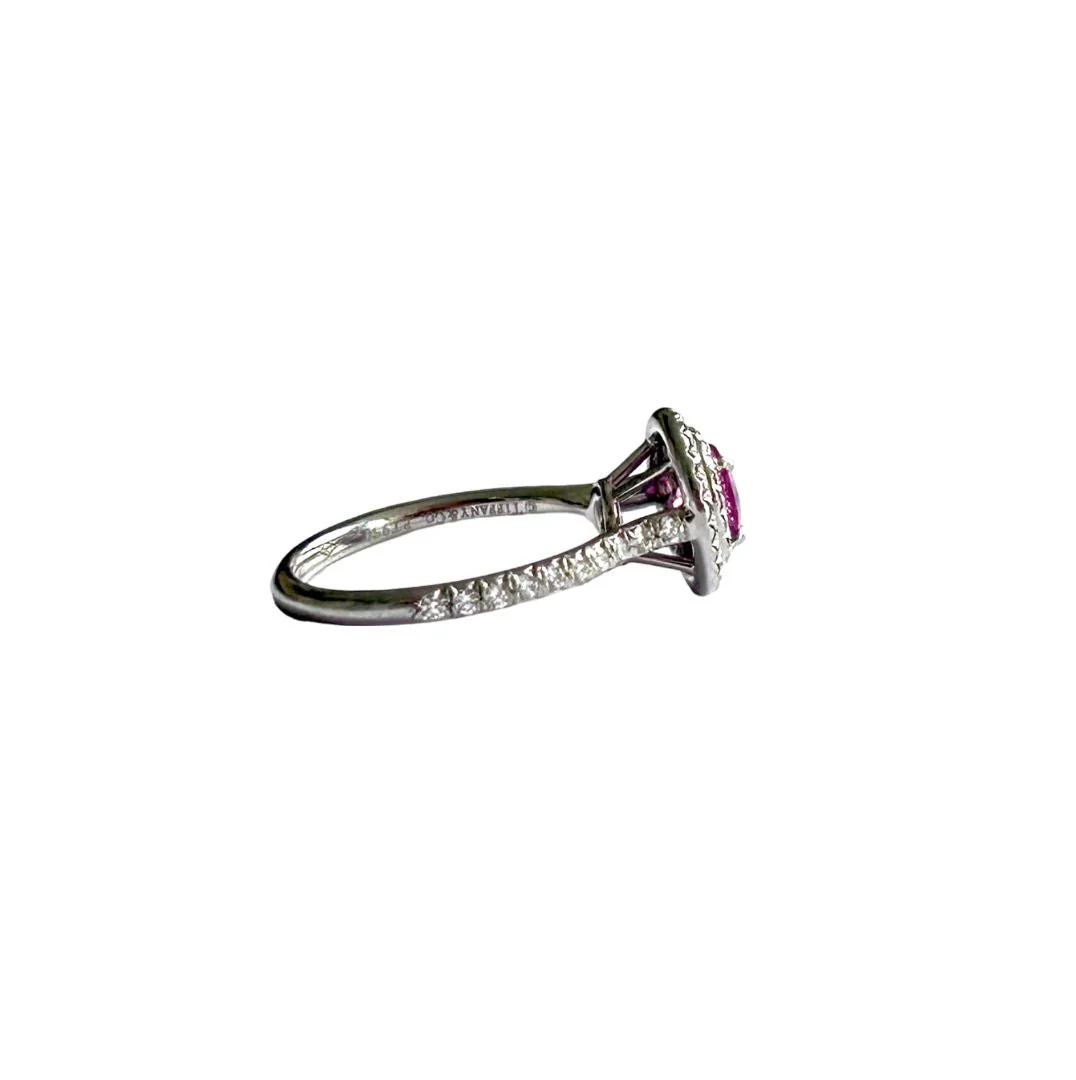 TIFFANY & CO "Soleste" ring in platinum, diamonds and pink tourmaline - Image 6