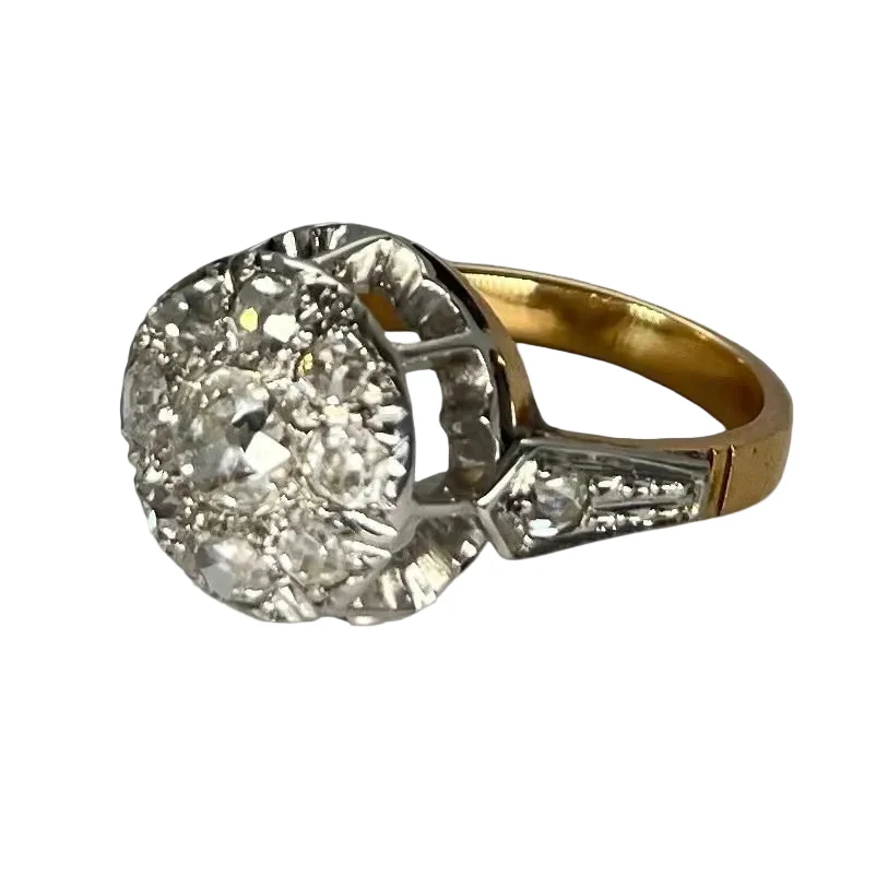 Entourage ring in yellow gold, platinum and diamonds - Image 3