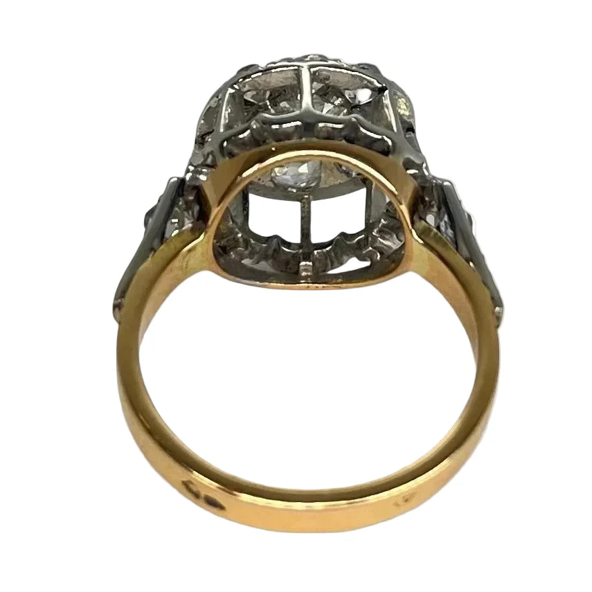 Entourage ring in yellow gold, platinum and diamonds - Image 4