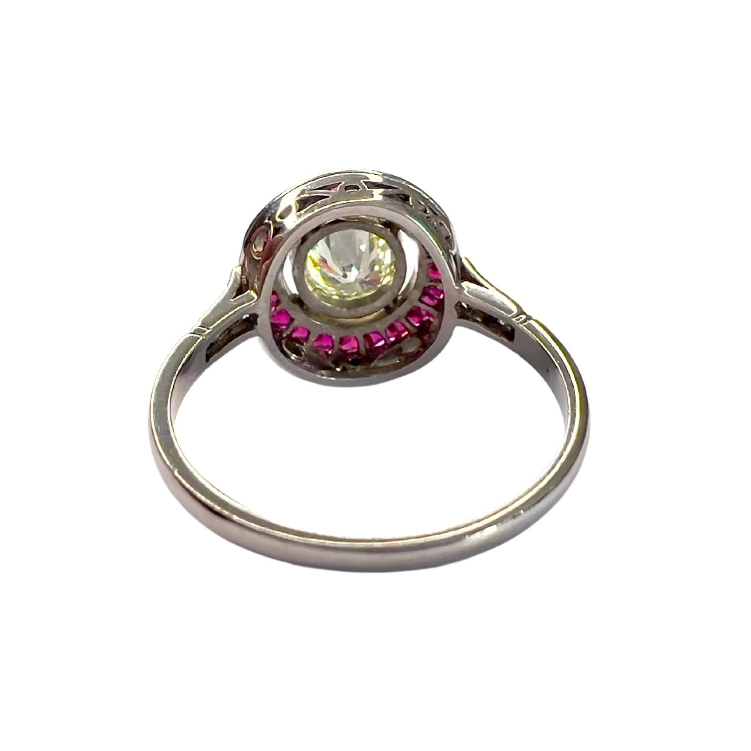 SORTIJA ESTILO ART DECO of PLATINO 950 kts with DIAMONDS and RUBIES  - Image 3