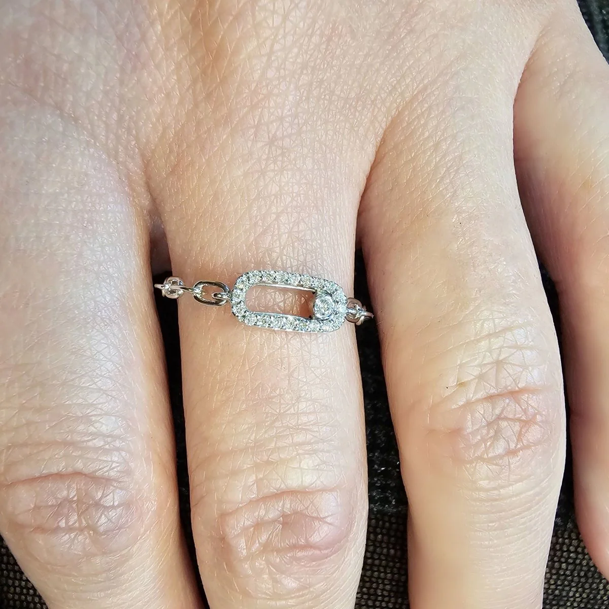 Messika "Move Link Multi" Ring in white gold and diamonds - EU53 - Image 3