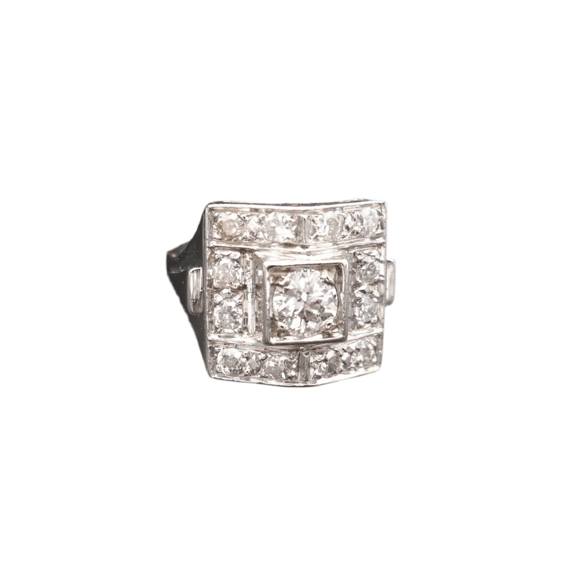 Ring Tank white gold, paltinium and diamonds