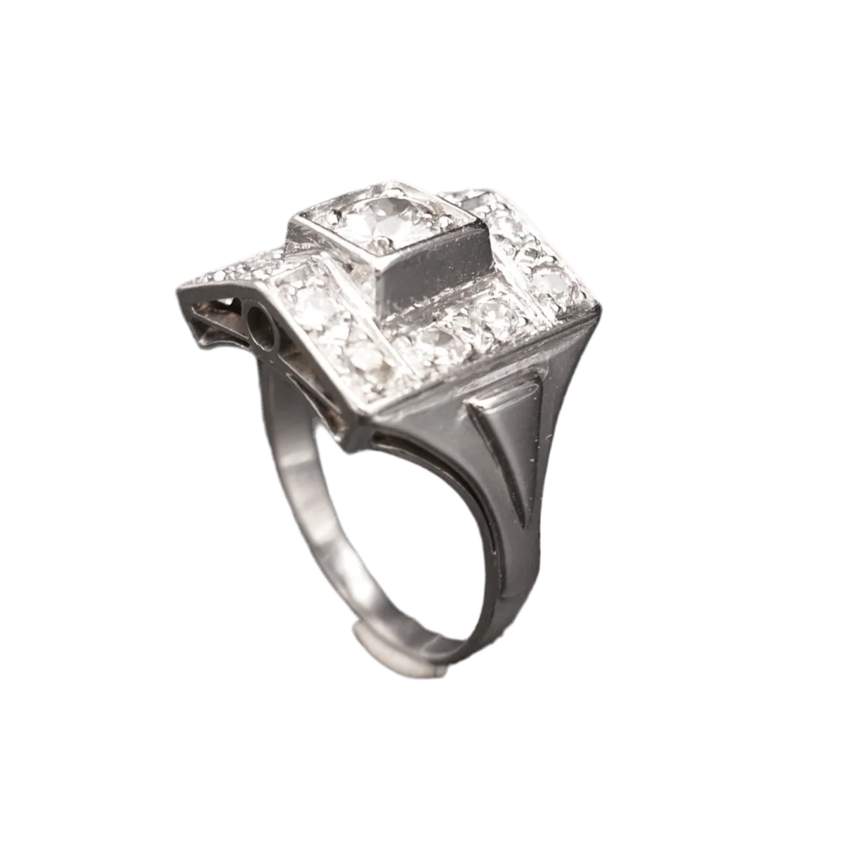 Ring Tank white gold, paltinium and diamonds - Image 3