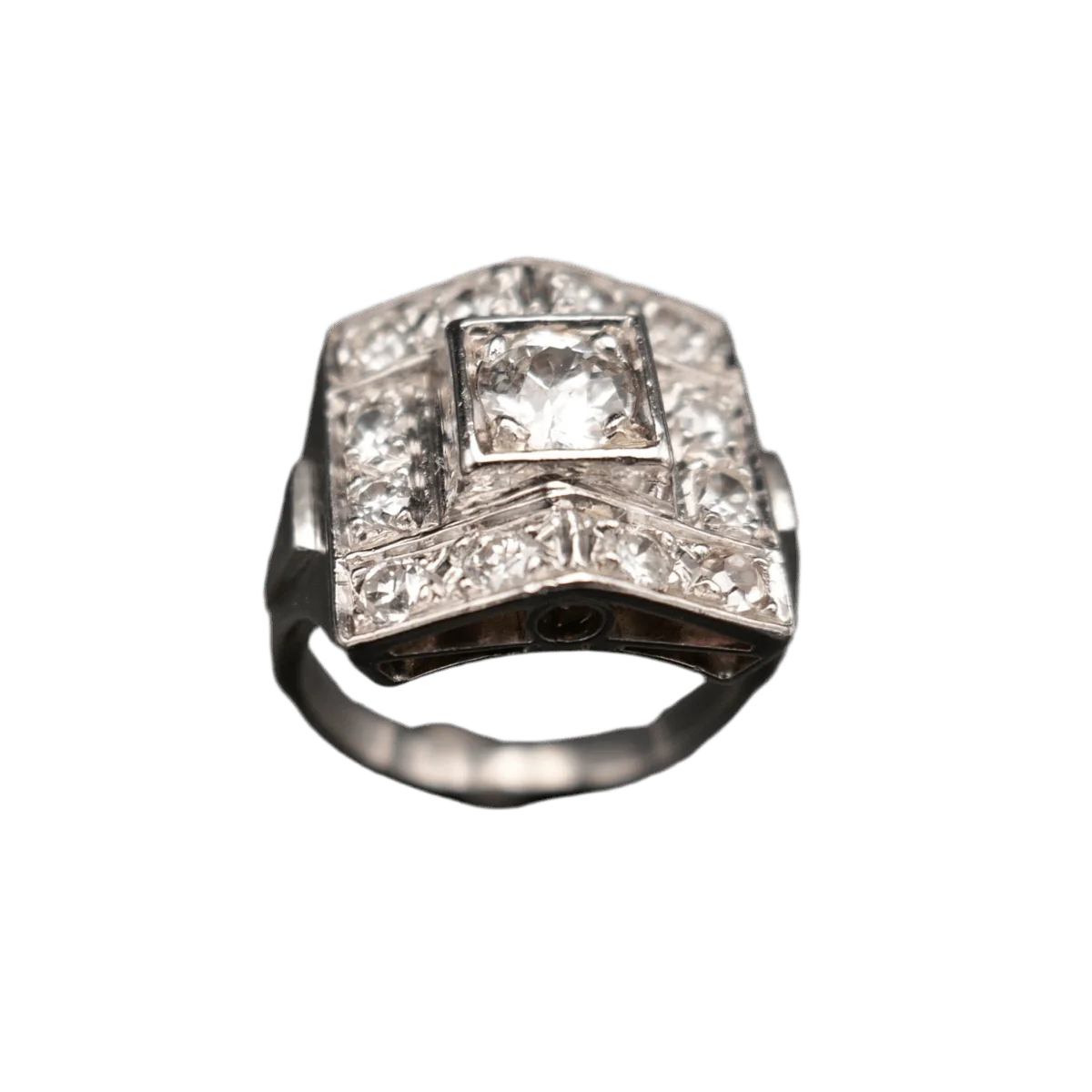 Ring Tank white gold, paltinium and diamonds - Image 4