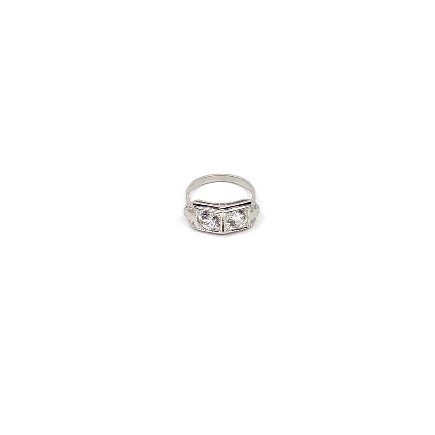 You and me" ring in platinum, white gold and diamonds - Image 4