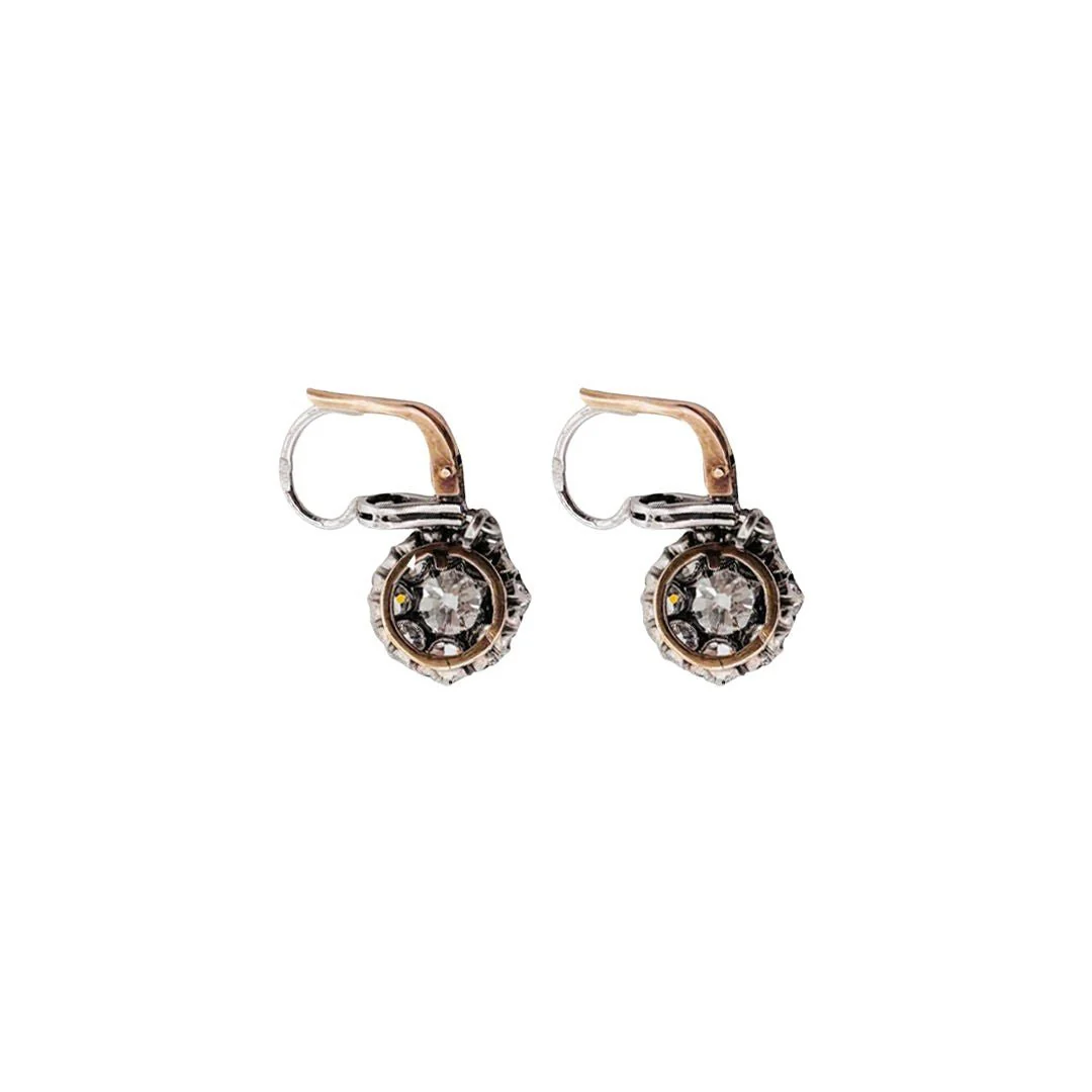 “Flower” earrings in yellow gold and diamonds - Image 2