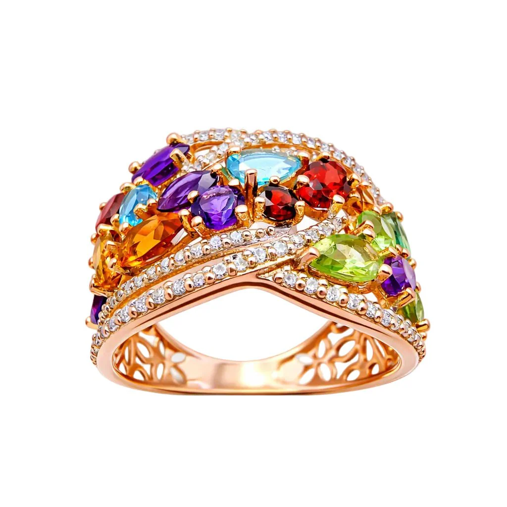 Tutti Frutti ring in rose gold and diamonds
