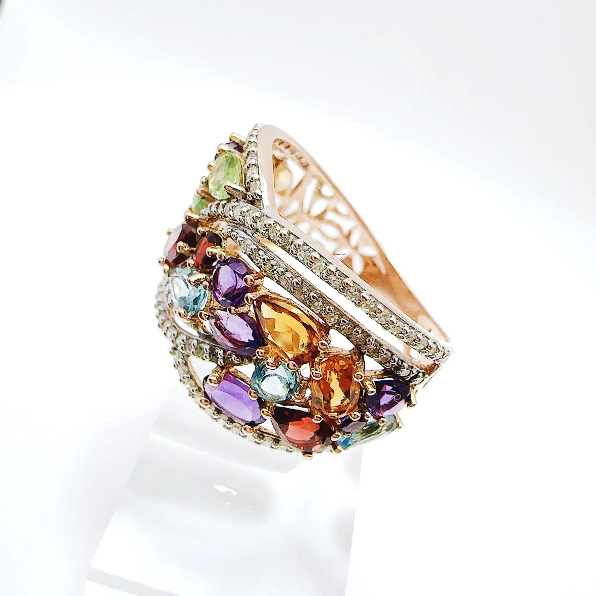 Tutti Frutti ring in rose gold and diamonds - Image 3