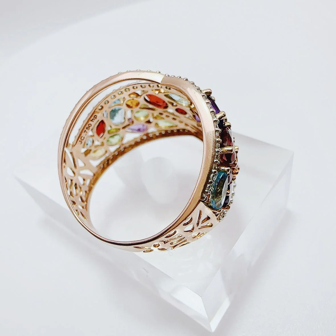 Tutti Frutti ring in rose gold and diamonds - Image 4