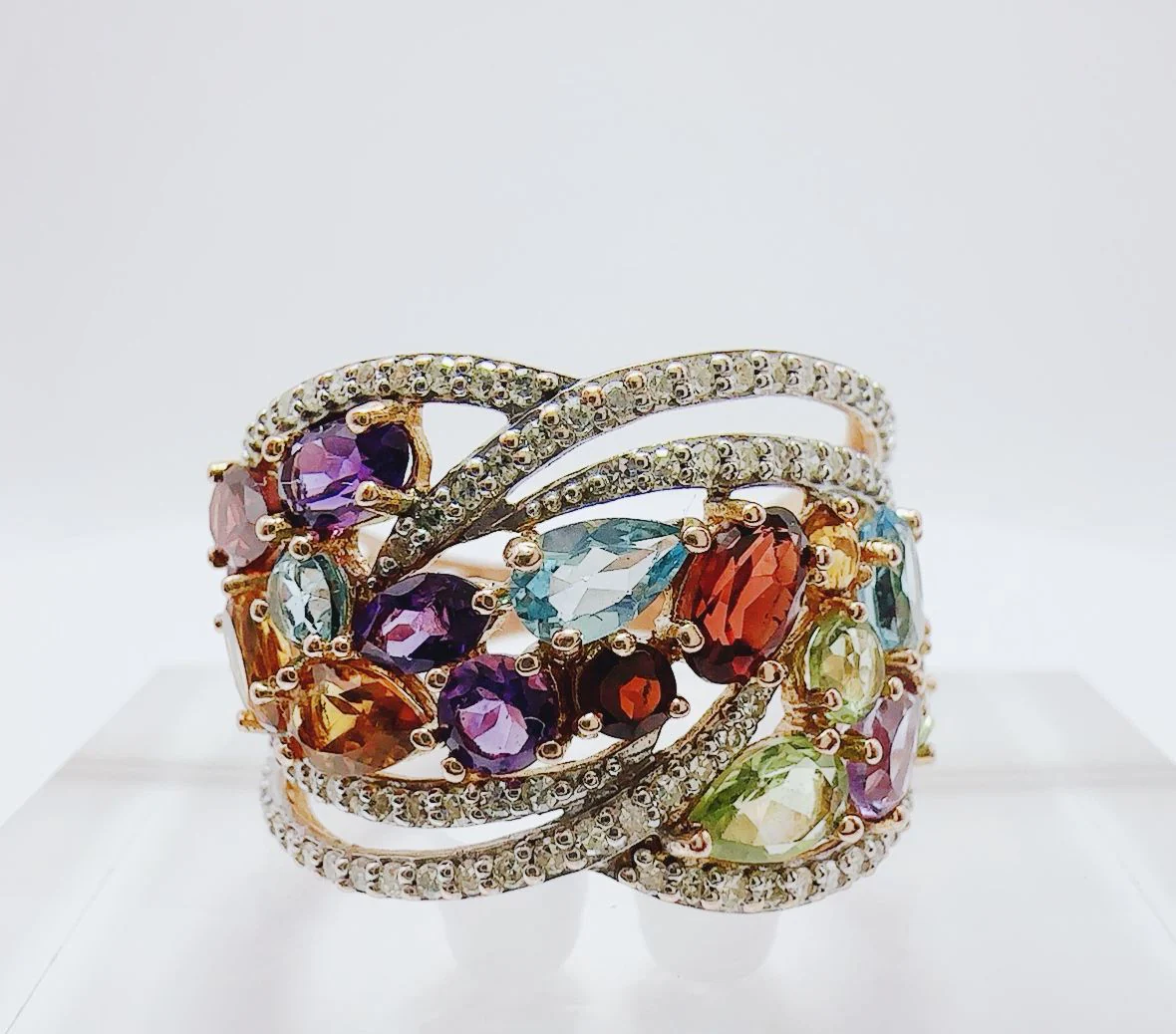 Tutti Frutti ring in rose gold and diamonds - Image 5