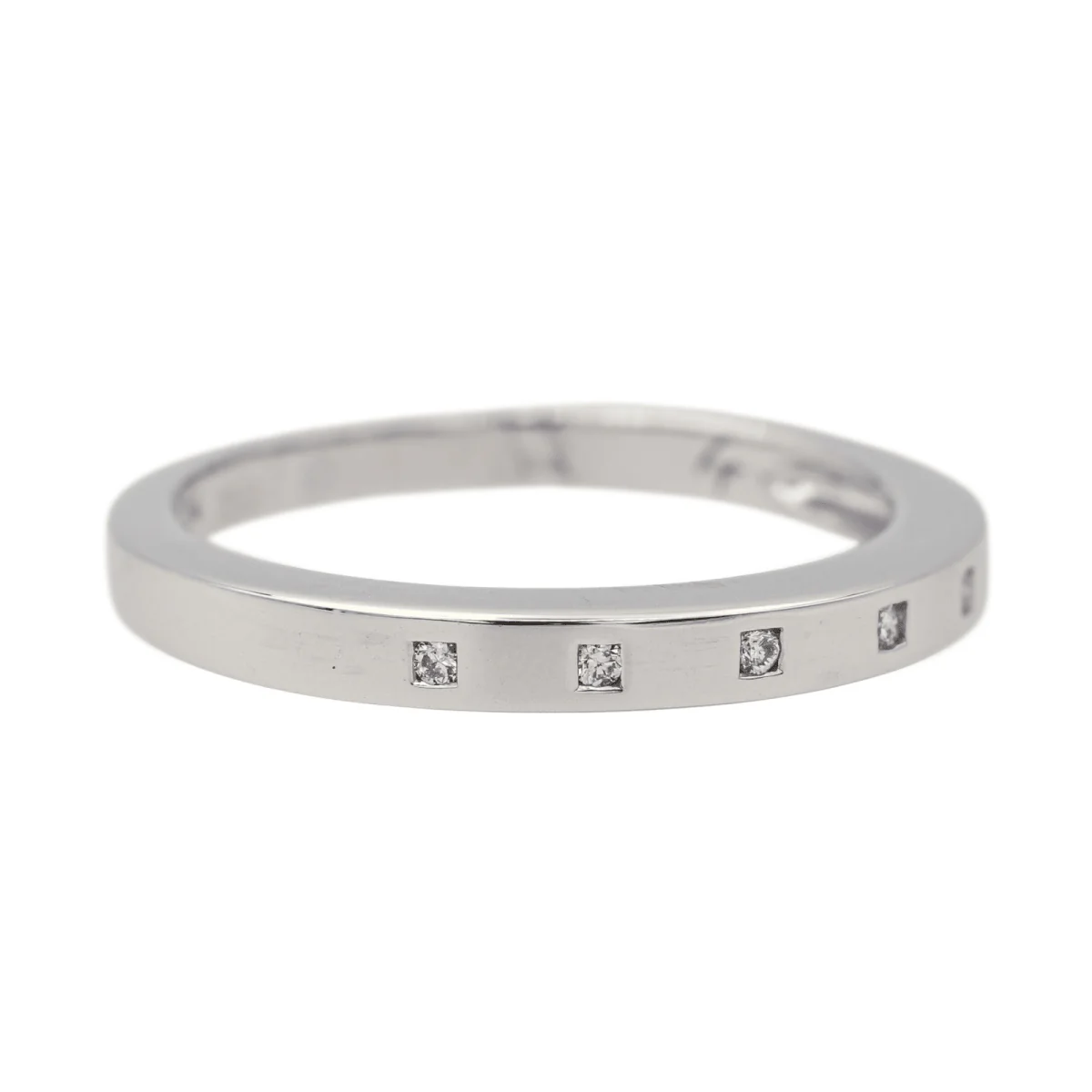 Wedding band ring in white gold and diamonds - Image 7