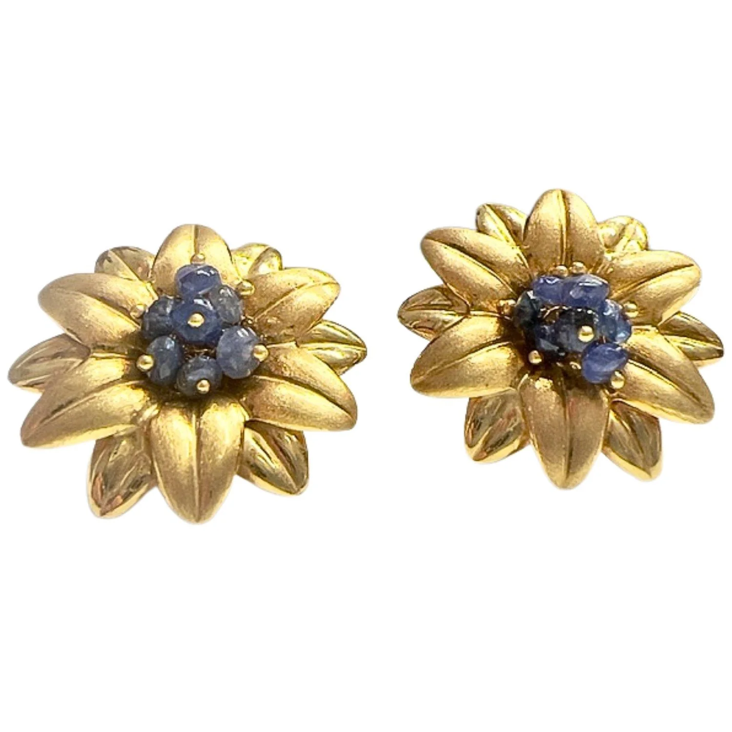 20th CENTURY CONTEMPORARY EARRINGS in 18kt gold with SAPPHIRES - Image 4