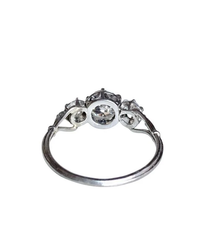 Art Deco ring, in platinum and diamonds - Image 4