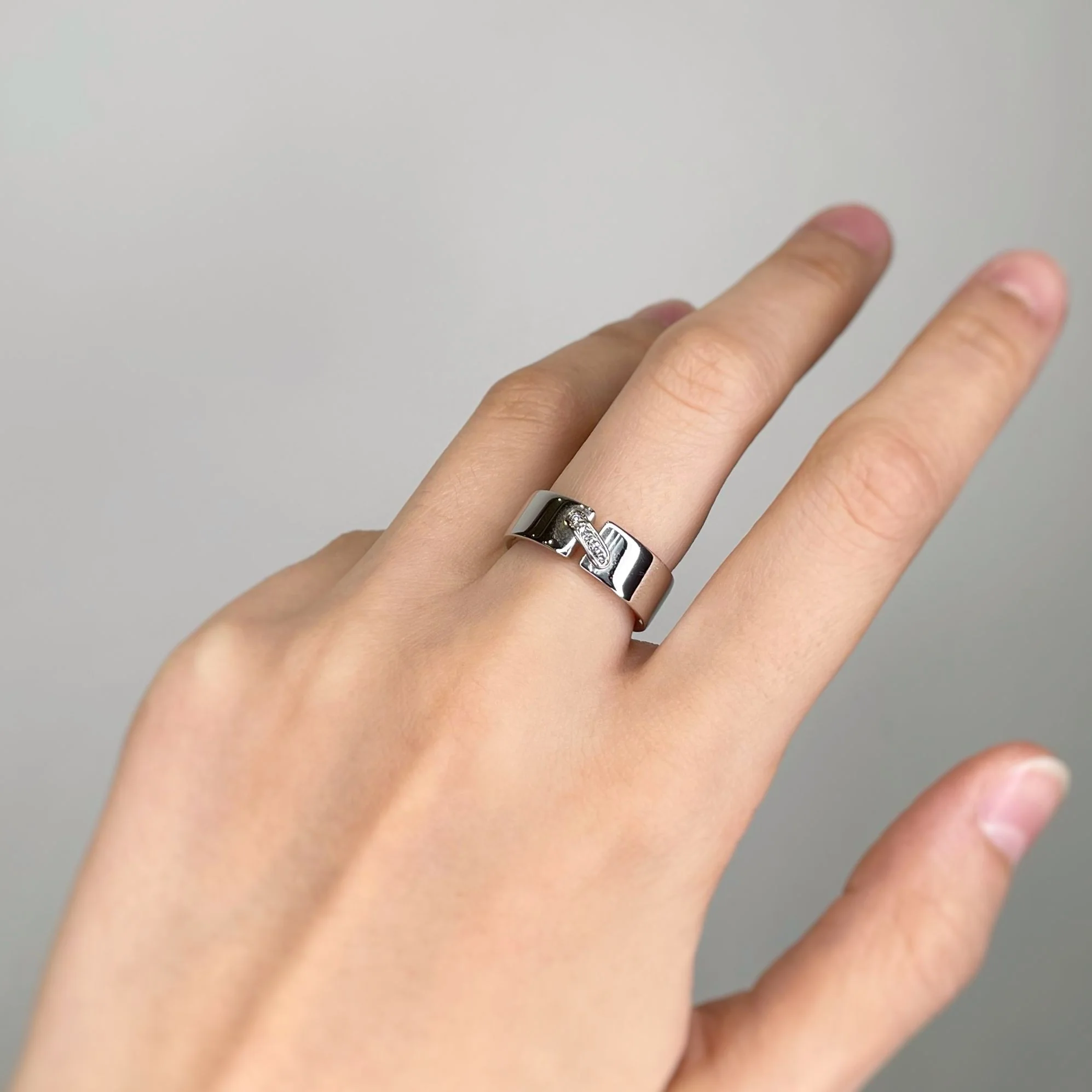 Ring Chaumet links in white gold and diamonds - Image 4