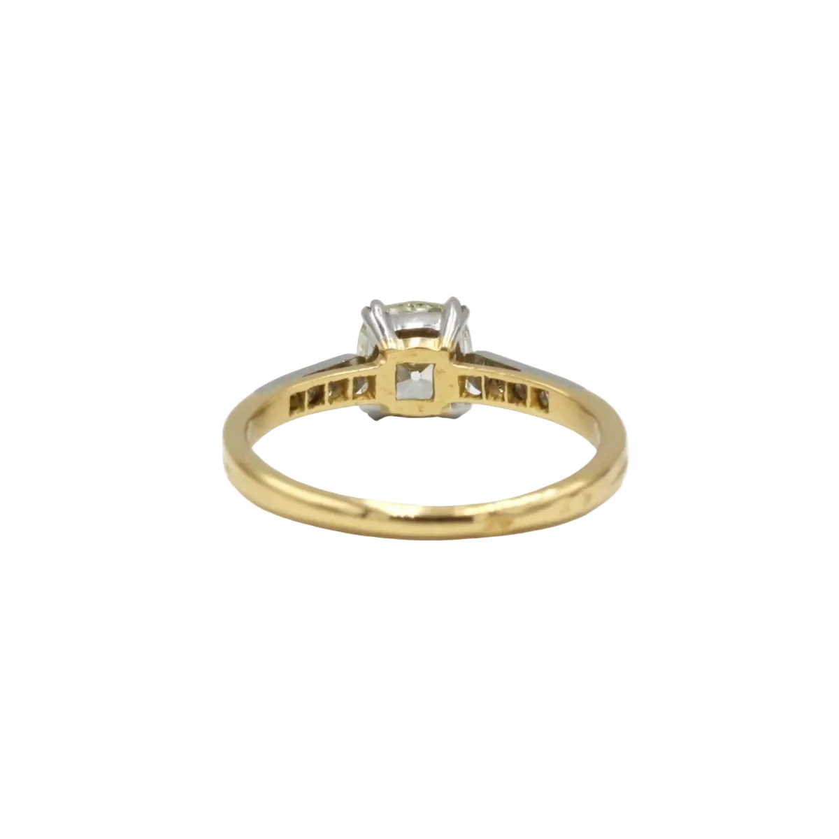 Solitaire ring in yellow gold and diamond - Image 3