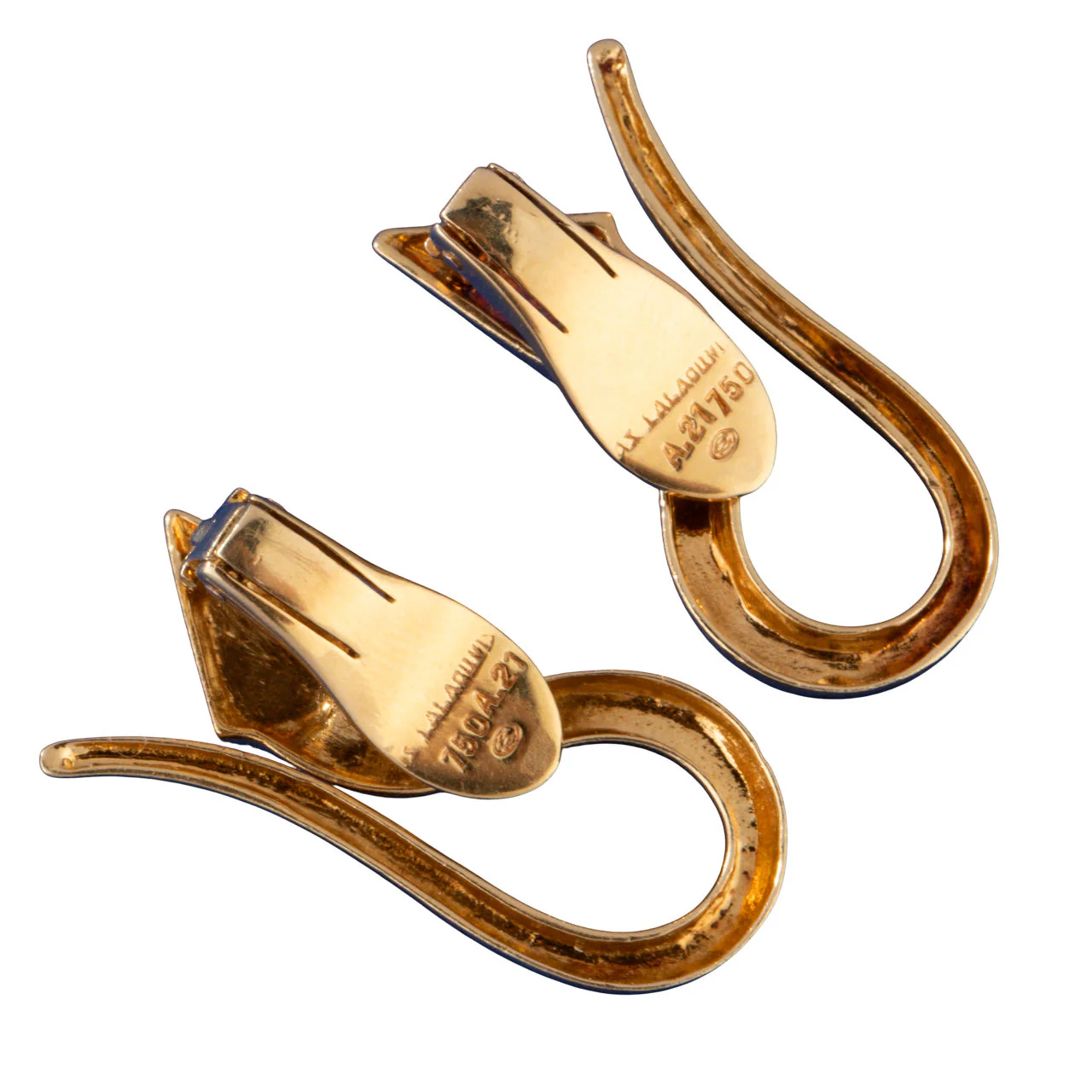 LALAOUNIS pair of gold snake ear clips - Image 2