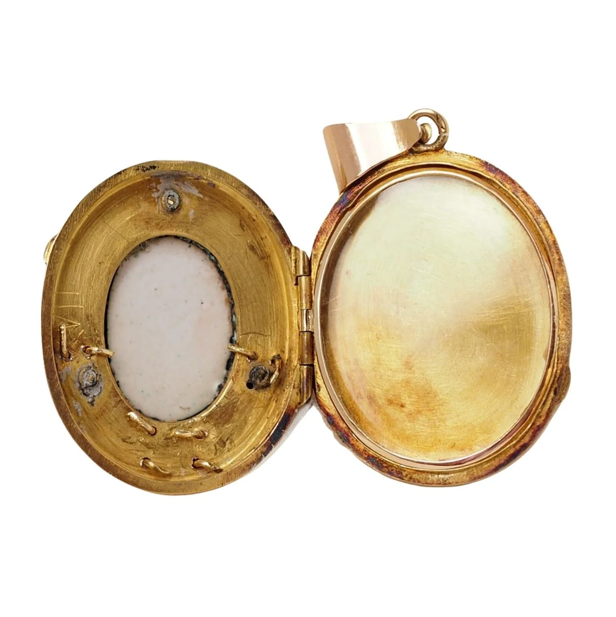 Flutist Photo Holder Pendant Limoge Porcelain And Pearls - Image 4