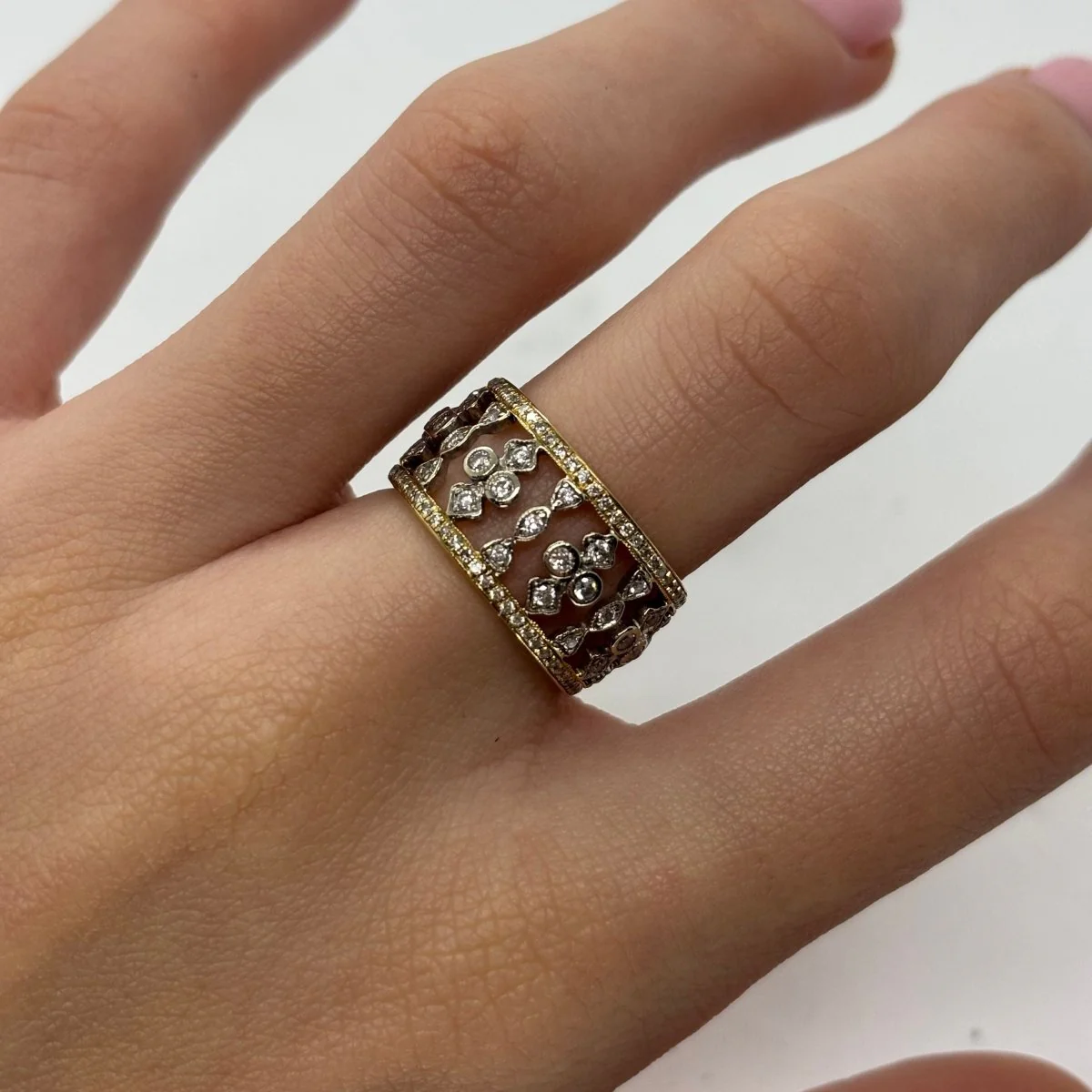 Ring Headband in yellow gold and diamonds - Image 2