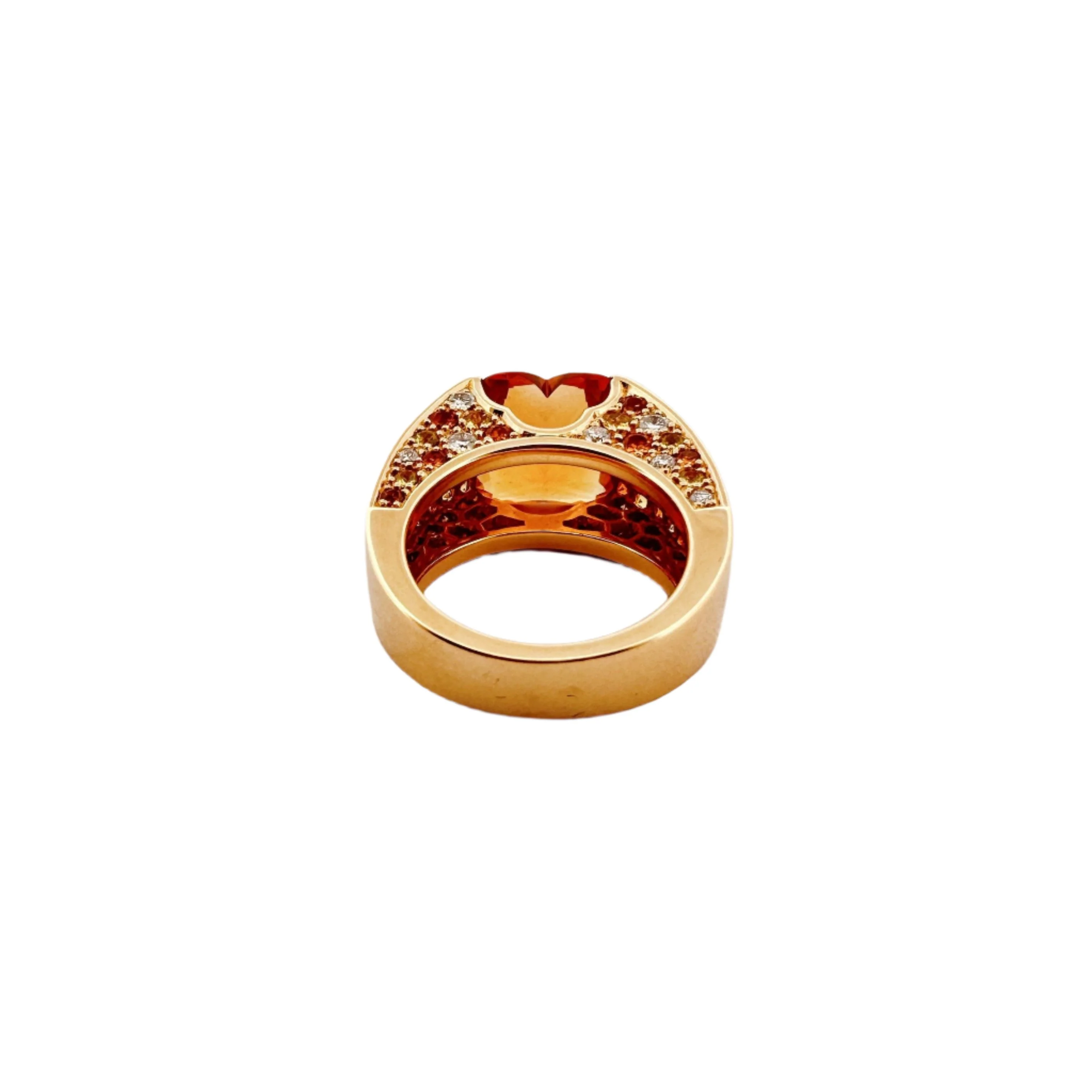 MAUBOUSSIN "Sexy pour Toi" Cocktail Ring in yellow gold, citrines, sapphires and diamonds - Image 3