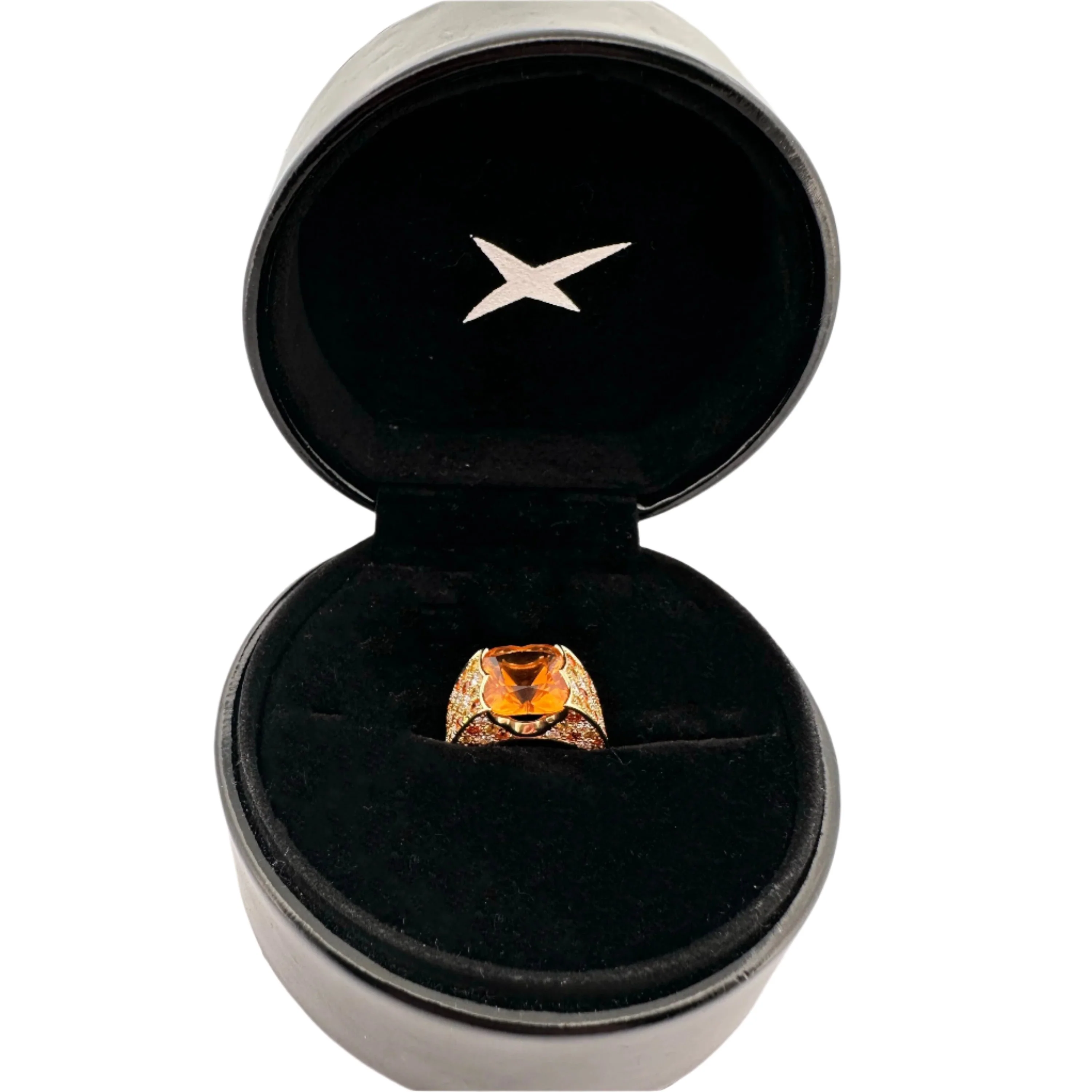MAUBOUSSIN "Sexy pour Toi" Cocktail Ring in yellow gold, citrines, sapphires and diamonds - Image 5